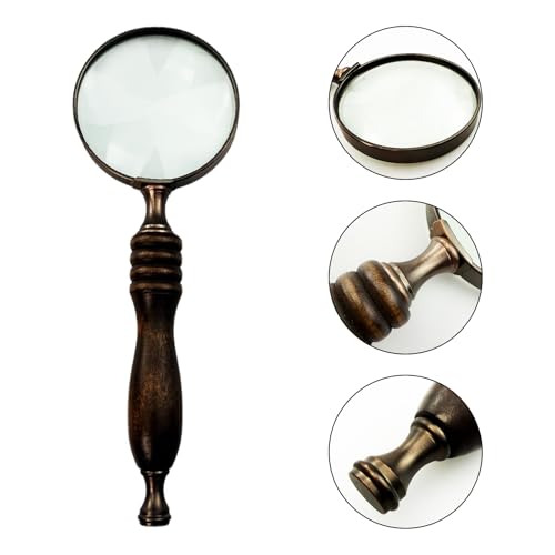 10X Antique Handheld Magnifying Glass Portable Reading Magnifying Glass