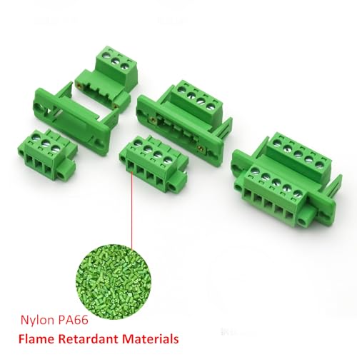5 Set 2 Pin 5.08mm Pitch Screw Terminal Panel Mount, Through-Wall Phoenix Connectors-24-12 AWG,300V 15A - size: 2P-5Set