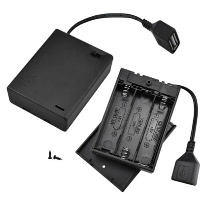 SDTC Tech 3 AA Battery Holder, USB Female Socket 3 AA Battery Case Box - size: 3AA