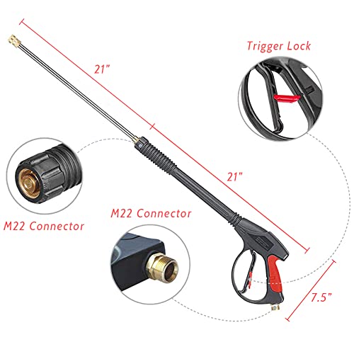 4000PSI Pressure Washer Gun and Hose Kit with Wand and 5 Nozzles