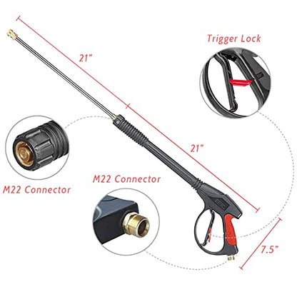 4000PSI Pressure Washer Gun and Hose Kit with Wand and 5 Nozzles