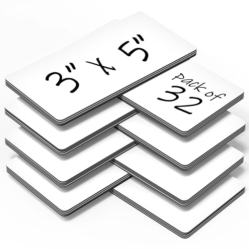 32 Pack Dry Erase Magnetic Labels 3x5 in - Magnetic Name Tags for Classroom Lockers School Bus - Classroom Magnets for Names - Magnet Labels for Whiteboard - Magnet Names Plates for Classrooms Blanked - color: 32 White, size: 3"x5"