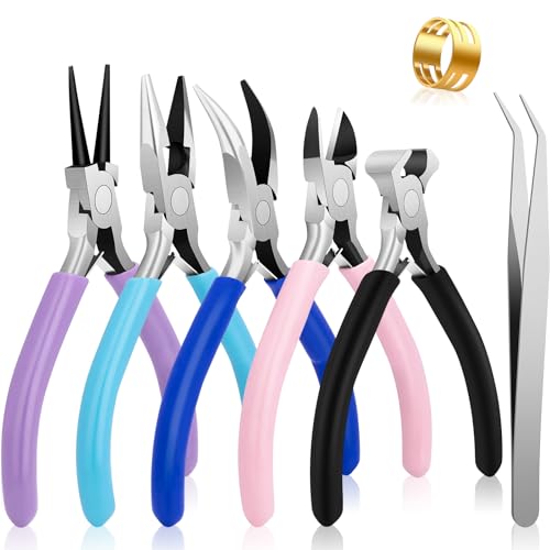 5 Pack Jewelry Pliers Tool Set, Wire Wrapping Tools for Jewelry Making