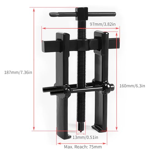 Beam 2 Jaw Puller 3" Bearing Gear Pullers, 187mm T-Shaped Screw - size: 2Jaw 3In 97×187MM