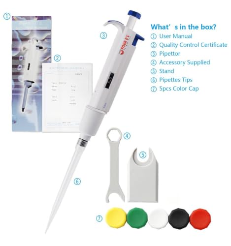 FOUR E'S SCIENTIFIC 1-5mL Pipette, Single-Channel Adjustable Pipettor - size: 08 (1-5ml)