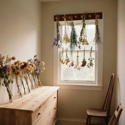 Tnstbiee Hanging Herb Drying Rack, Space - Saving Design Holds 7 Bouquets - color: Herb Drying Rack-Small Spaces