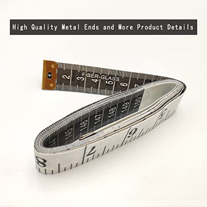 3 Pack Soft Measuring Tape for Body ,Double Scale Fabric Craft Tape Measure Sewing Tailor Cloth Flexible Ruler for Weight Loss 60 inch/150cm,White - size: 3