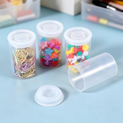 Chsoejuf 12PCS Film Canisters with Caps 35mm Clear Plastic Storage 2x1.3in