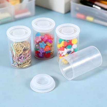 Chsoejuf 12PCS Film Canisters with Caps 35mm Clear Plastic Storage 2x1.3in