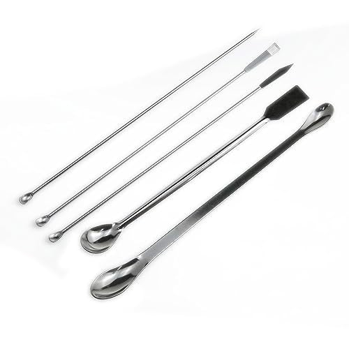 5 Pack Micro Sampling Spoon Set, Stainless Steel Lab Tools