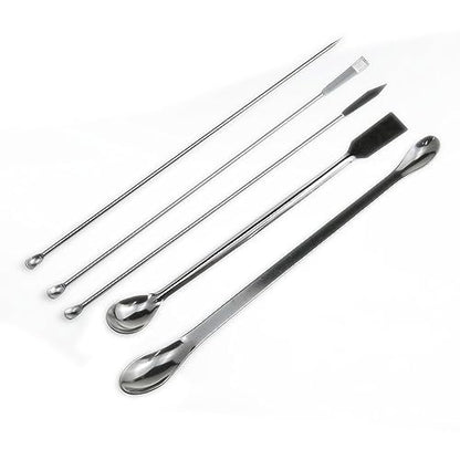 5 Pack Micro Sampling Spoon Set, Stainless Steel Lab Tools