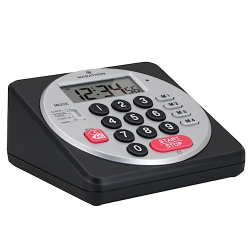 MARATHON Commercial Grade 100-Hour Digital Timer with Keypad - color: Black/Silver