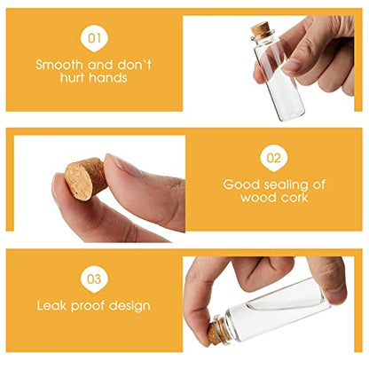 Patelai 48 Pcs Small Glass Jars with Cork Lids, Mini Bottles,15ml/0.5oz - size: 15ml/0.5oz