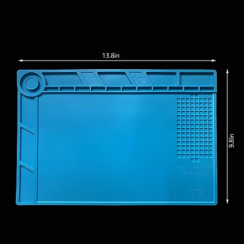 Magnetic Silicone Soldering Mat 13.8 x 9.8 inch Repair Work Pad for Solder