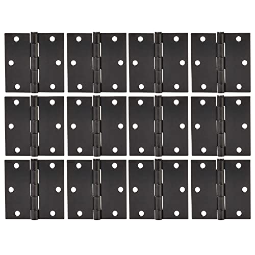 Zion 3 Inches Matte Black Door Hinges 3 X 3 Black Interior Door Hinges Heavy Duty Hinges Square for Hollow Core Doors Black Door Hardware - 12 Pack - size: 12 Pack