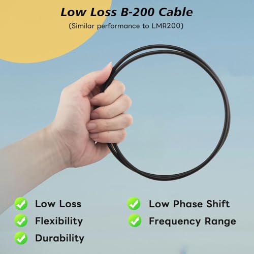 SMA Coaxial Cable Upgraded 16.4Ft SMA Male to SMA Female Coax Cable LMR200 Equivalent SMA WiFi Extension Low Loss for WiFi Router, 3G 4G 5G LTE Antenna, Better Than RG58 - size: 16.4ft