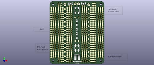 Prototyping Board, PCB Prototype Double Sided Breadboard, 2.54mm Pitch Soldering Breadboard with Multiple SMD Landing Patterns | 4 Units