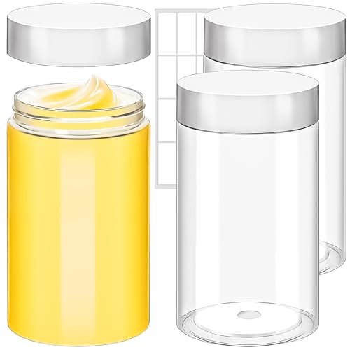 2 Pack 32oz Plastic Jars with Lids, 960ml Round Clear Cosmetic Containers Makeup Jars, Travel Size Container Jar for Makeup Lotion Cream Sample Ointment Salve Travel Storage Beauty Products - color: White, size: 32oz