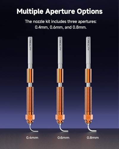 Creality Official K1C/K1 SE/K2 SE Nozzle, Unicorn Quick-Swap 0.4mm, 0.6mm, 0.8mm 4PCS Nozzle Kit, Copper Alloy and Hardened Steel 3D Printer Nozzle for K1C, K1SE, K2 SE, Ender 3 V3 SE, Ender 3 V3 Plus - style: 4PCS 0.4/0.6/0.8mm