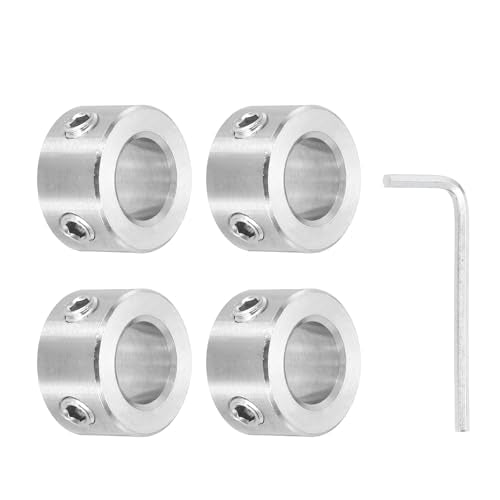 MECCANIXITY 4Pcs Shaft Collars 12mm Bore 2 Screw 22mm OD 12mm Thick - size: 12mm ID 22mm OD 12mm H with 2 Screw