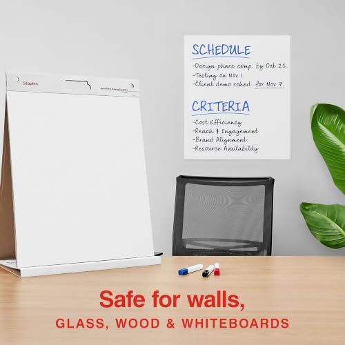 STAPLES Stickies Tabletop Easel Pad, 20" x 23", White, 20 Sheets/Pad, 4/Pack - size: 20'' x 23'', style: 4 Pack