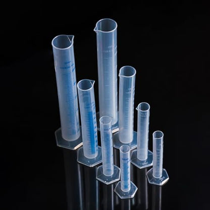 2 Pcs Plastic Measuring Graduated Cylinders Transparent Graduated Cylinder Beaker Lab Test Tube Liquid Measuring Tool with 2 Sided Marking 50 ml - size: 50 ml