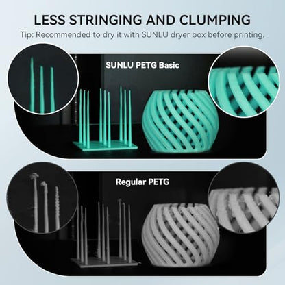 PETG Filament 1.75mm, Ultra Tough, Heat Optimized, Odorless, 1kg(2.2lbs) SUNLU PETG 3D Printer Filament, Dimensional Accuracy +/- 0.02mm, Blue - color: 1kg - Blue