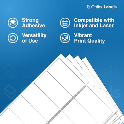 OnlineLabels 4" x 2" Rectangle Mailing Labels - White Matte - 500 Sheets - size: 500 Sheet Pack