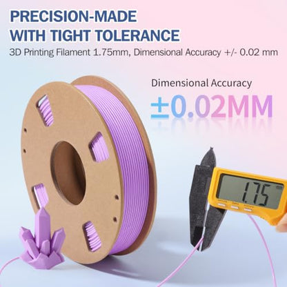 PLA 3D Printer Filament Bundle 1.75mm, 6 Colors Pastel 250g Each