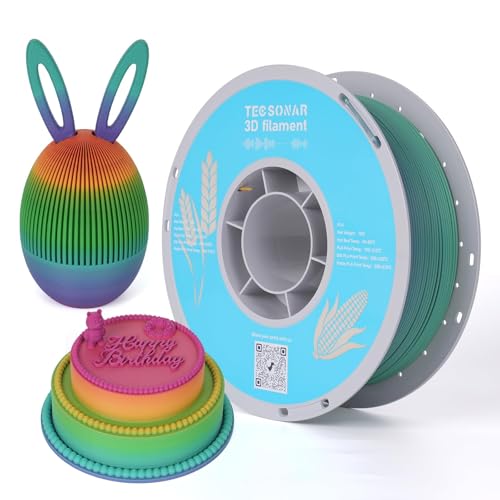 TECSONAR Matte Rainbow PLA 3D Printer Filament, 1KG Spool(2.2lbs) 1.75mm PLA Fast Color Change 3D Printing Material,Gradient Filament for Most FDM 3D Printers, Red Coral - color: Red Coral
