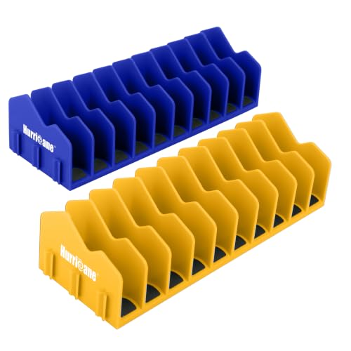 HURRICANE Pliers Organizer Rack, Pliers Cutters Organizer with Non-Slip Rubber Base, Keep Tools Organized in Drawers, 2 Pack, Extendable Design, Fit 3'H Drawers and More(Yellow and Blue) - color: Yellow & Blue