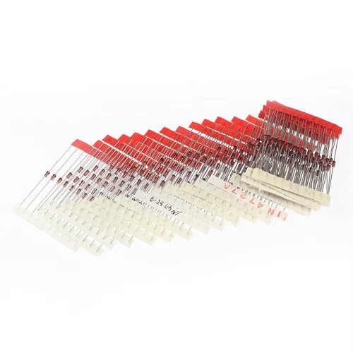 25 Values 250pcs 1W Zener Diodes Assortment Kit 3V 3.3V 3.6V 3.9V 4.3V 4.7V 5.1V 5.6V 6.2V 6.8V 7.5V 8.2V 9.1V 10V 12V 13V 15V 16V 18V 20V 22V 24V 27V 30V 33V Assorted Set