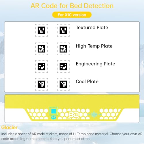 BIQU CryoGrip Pro Glacier Plate for Bambu-Lab X2D,P2S,P1P,P1S,X1C,X1E,A1 - color: Glacier Yellow, size: X2D/P2S/P1/X1/A1