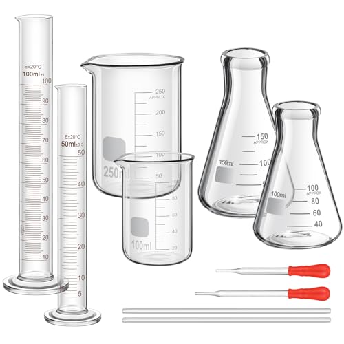Frienda 10 Pcs 100/250ml Lab Glassware Beaker Set - size: 100/250ml