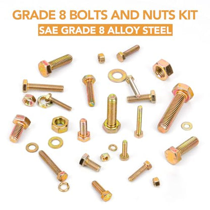 VIGRUE 1045PCS Grade 8.8 Metric Bolts and Nuts Assortment, M4 M5 M6 M8 M10 Bolt Assortment, Heavy Duty Zinc Plated, Length from 12mm - 30mm - size: 1045PCS M4 M5 M6 M8 M10 Bolts