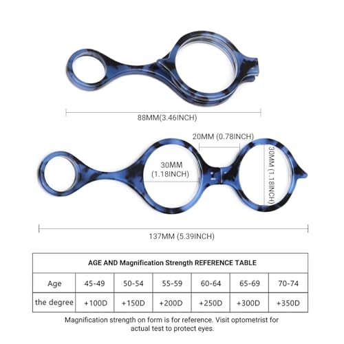 TERAISE Reading Glasses Pendant Necklace Readers for Women Lightweight - color: Yellow Leopard+blue Leopard