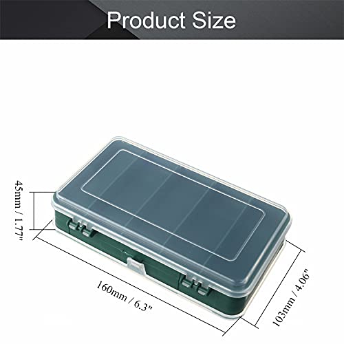 Utoolmart Tool Box,PP Compartment Storage Box,Organizer and Storage for Tools,Parts,Toys, Art,Translucent 6.3 x 1.7 inches 4 Pcs - size: G160 4pcs