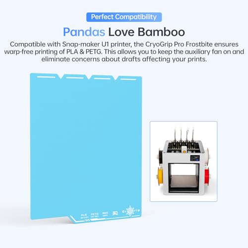 BIQU CryoGrip Pro Frostbite Cold Build Plate for Snap-Maker U1 3D Printer - color: Frostbite-Blue, size: 276*301MM-U1, style: Frostbite