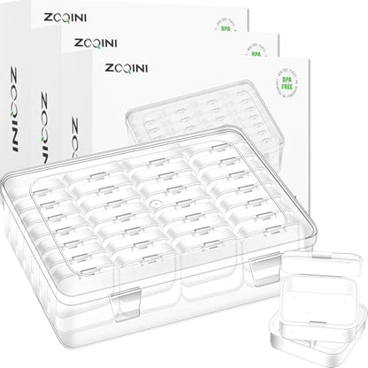 Bead Organizer Box, 84Pcs Small Clear Plastic Storage Containers, 3 Large Craft Organizer Boxes, 3 Sheets Label, Mini Parts Storage Solution for Beading Jewelry Making Diamond Arts Screws Seeds - size: 3 Pack - 84 Pcs (2.16" x 2.16" x 0.78")