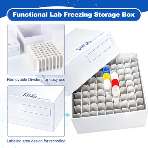 81-Well Cryo Boxes, Plastic Coating, 3 Inch Height, Case of 20 - size: 3 in,81-well