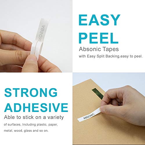 Absonic 5-Pack Compatible Label Tape Replacement for XR-9WE XR-9RD XR-9BU XR-9YW XR-9GN Tape Cassette for KL-60 KL-100 KL-120 KL-750 KL-780 KL-7000 KL-8100 Label Maker, 3/8" x 26', 9mm x 8m - size: 9mm (3/8")