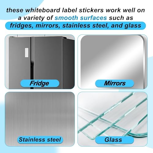 12 Pack Dry Erase Sticky Notes 3x5 inch Reusable Whiteboard Stickers Mini Dry Erase Sticky Notes Removable Sticky Labels with Wipe Cloth for Labels, Lists