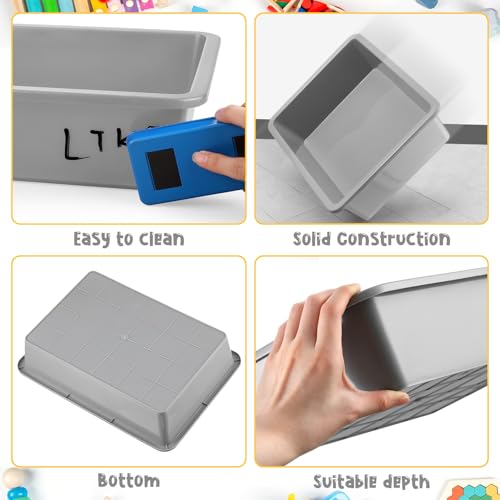 Hoteam 10 Pack Flat Bins Paper Trays,Gray,13.78 X 9.84 X 3.15 Inch - color: Gray, size: 13.78 x 9.84 x 3.15 Inch