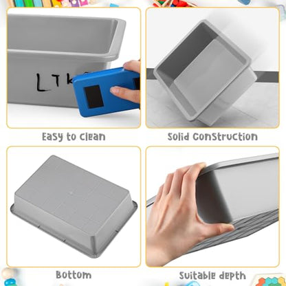 Hoteam 10 Pack Flat Bins Paper Trays,Gray,13.78 X 9.84 X 3.15 Inch - color: Gray, size: 13.78 x 9.84 x 3.15 Inch