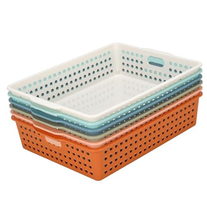 6-Pack Stackable Paper Trays Turn In Trays Classroom Paper Organizer Bins