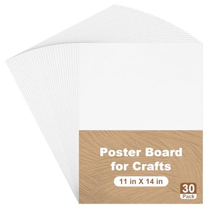 30 Pack Poster Boards 11 x 14 Inch White Poster Boards Heavyweight Poster Board Blank Poster Paper for Vision Boards Crafts Projects School Supplies Presentations Drawing Scrapbooking