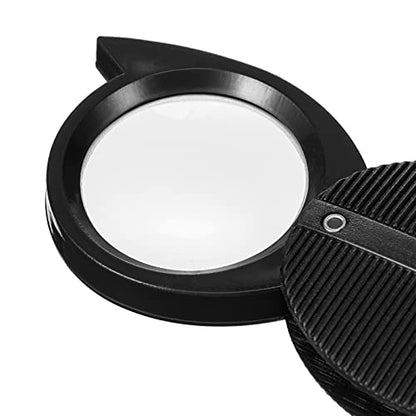 Frienda 10 Pieces 10X Folded Pocket Magnifier Mini Glass Handheld Rotating Magnifier for Reading Newspaper, Book, Magazine, Science Class, Jewelry, Hobby
