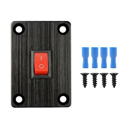 1Pcs Red KCD1 Boat Rocker Switch 2-Position 2-Pin SPST Panel Switch 6A 250VAC 10A 125VAC, with 4pcs FDFD2-187 Blue Terminals, CE - color: 1Pcs Red