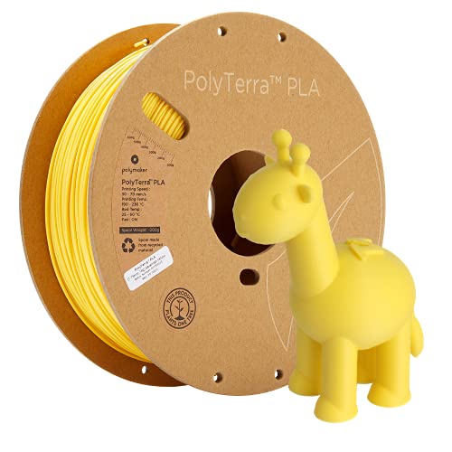 Polymaker Matte PLA Filament 1.75mm, 1kg, Savannah Yellow - color: Matte Pla - 1.75mm Matte Savannah Yellow (Hex Code: #F3c432), size: 1kg
