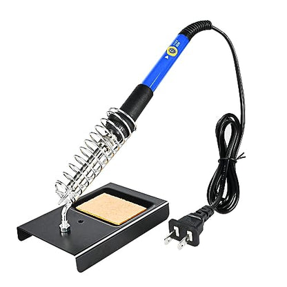 Soldering Iron Kit, 60W 110V Soldering Iron Adjustable Temperature, Desoldering Pump, 5 Solder Tips, Solder Wire, Stand, Solder Wick. - color: Black